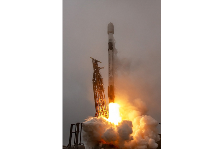 A SpaceX rocket lifting off
