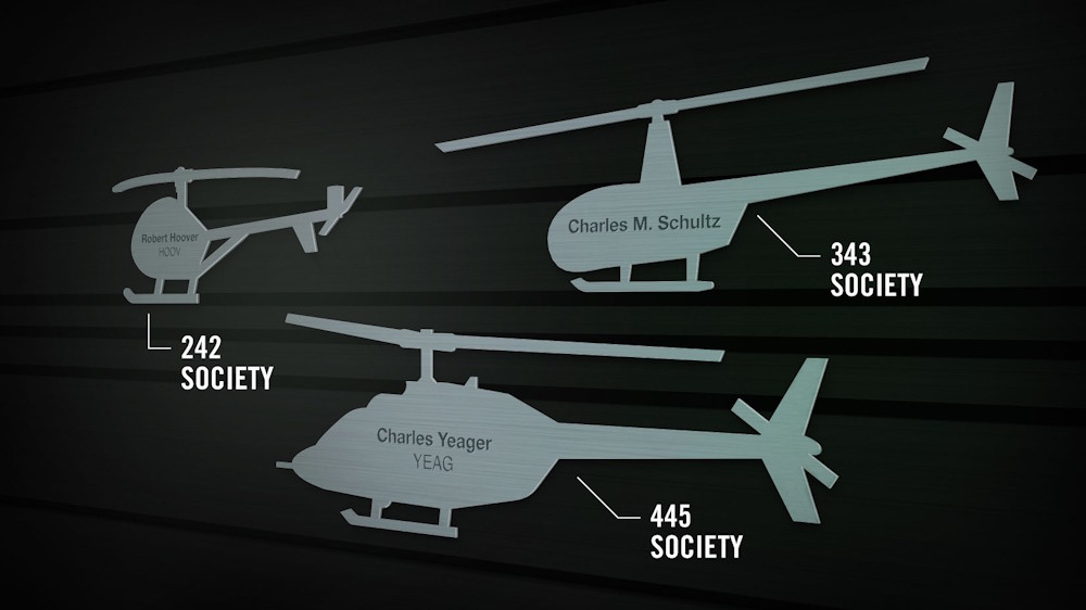 Donor plaque mockups (helicopter)